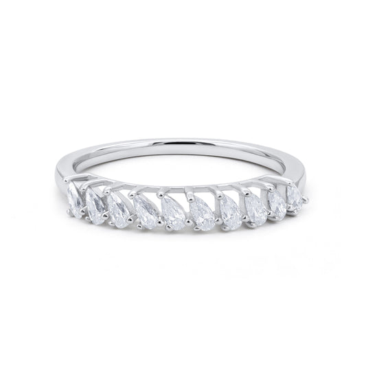 Ten Stone Pear Cut Diamond Ring