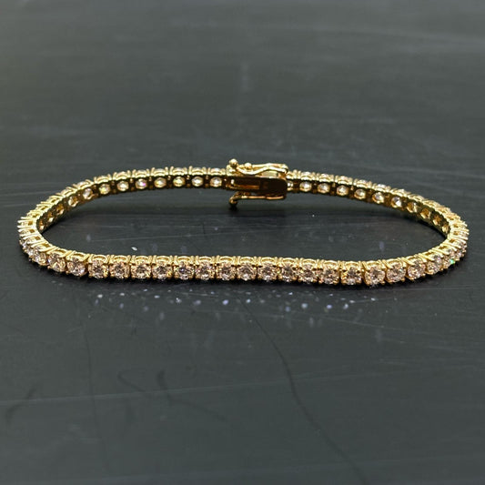 14k 7 CTW Yellow Gold 7"  Diamond Bracelet | REAL CVD VVS