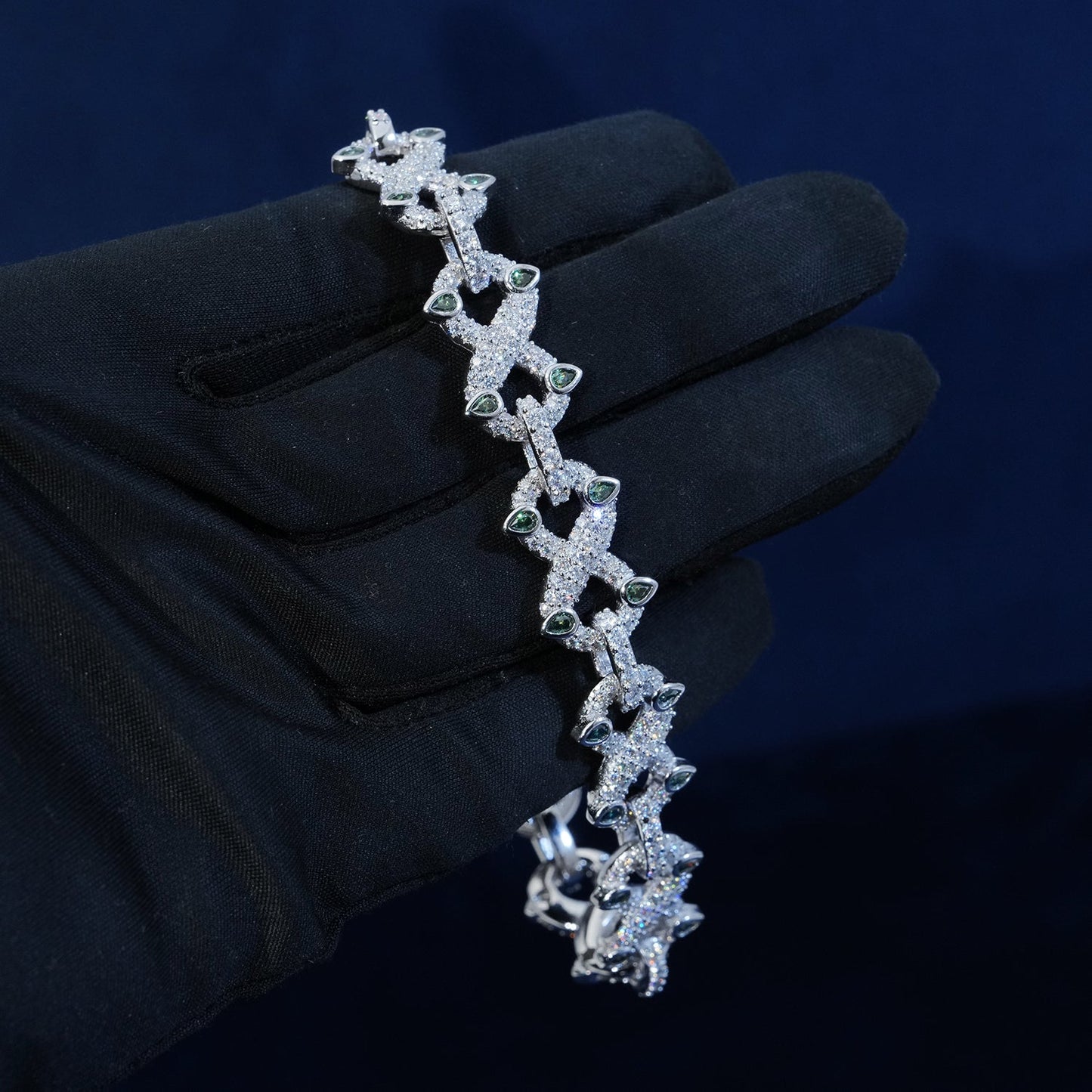 12mm Diamond Two Tone Infinity Chain Bracelet