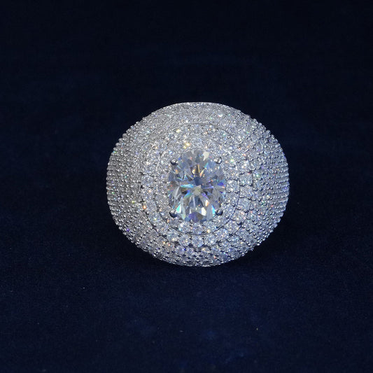 Moissanite Clustered Oval Ring