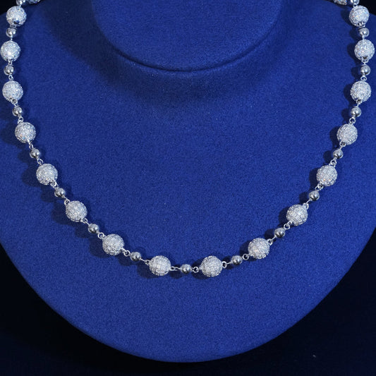 8mm Moissanite Beads Link Chain