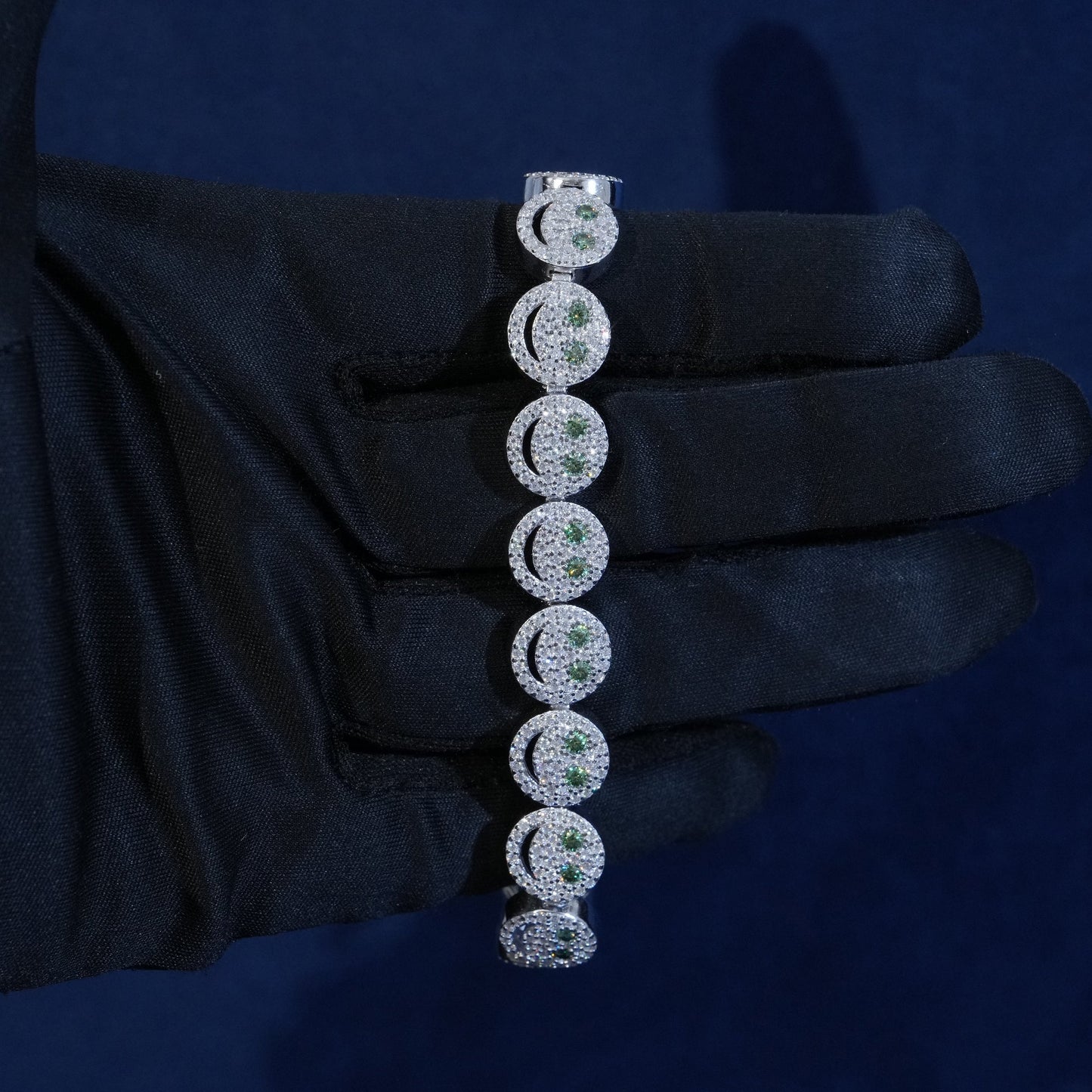 10mm Moissanite Smiley Face Bracelet
