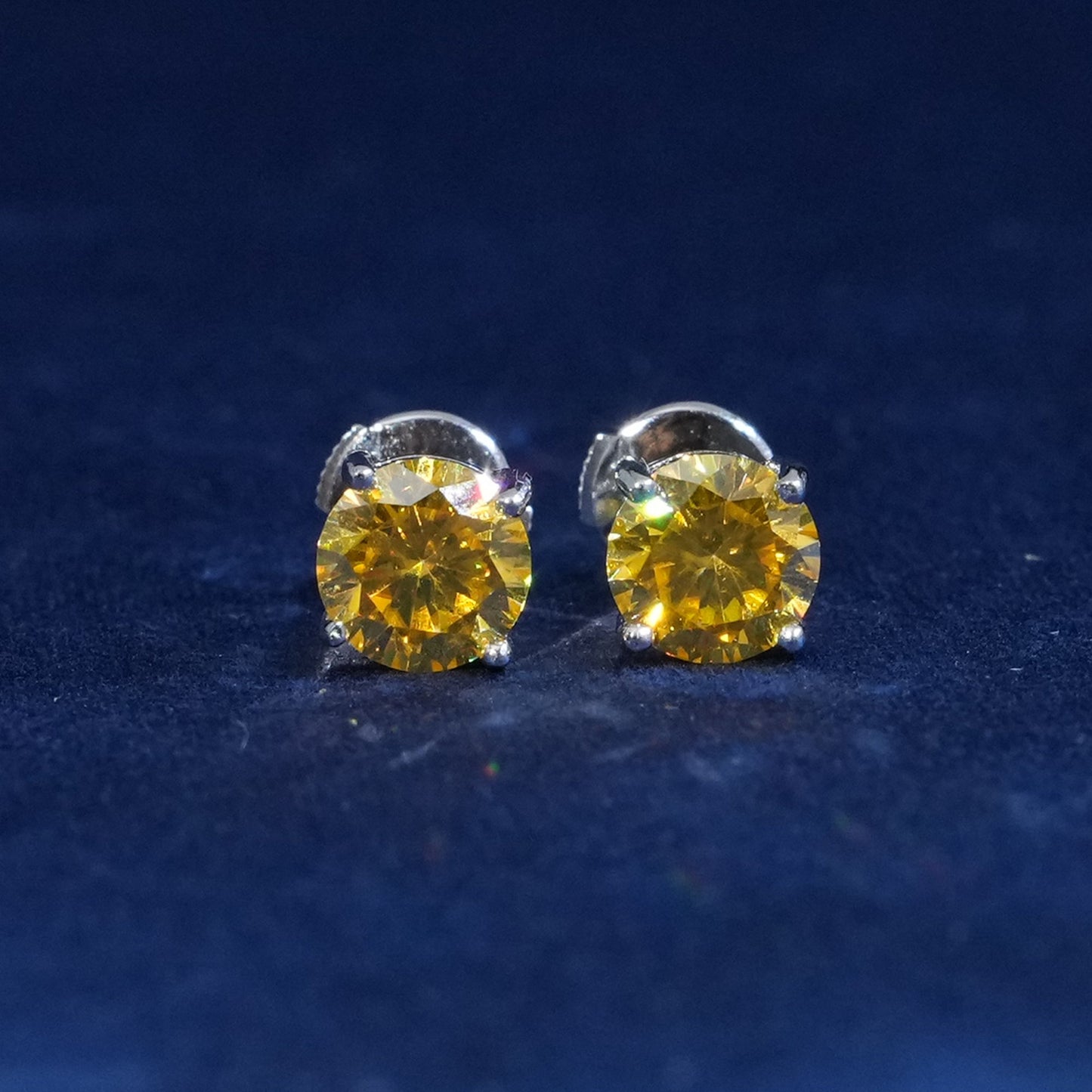 1 Carat Round Cut Moissante Earrings