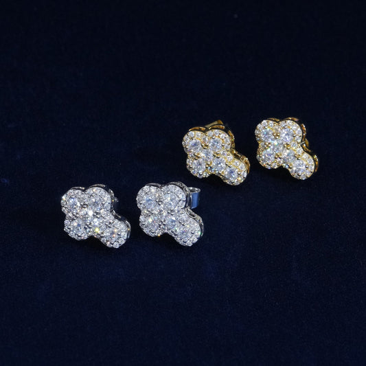 Moissanite Cross Stud Earrings