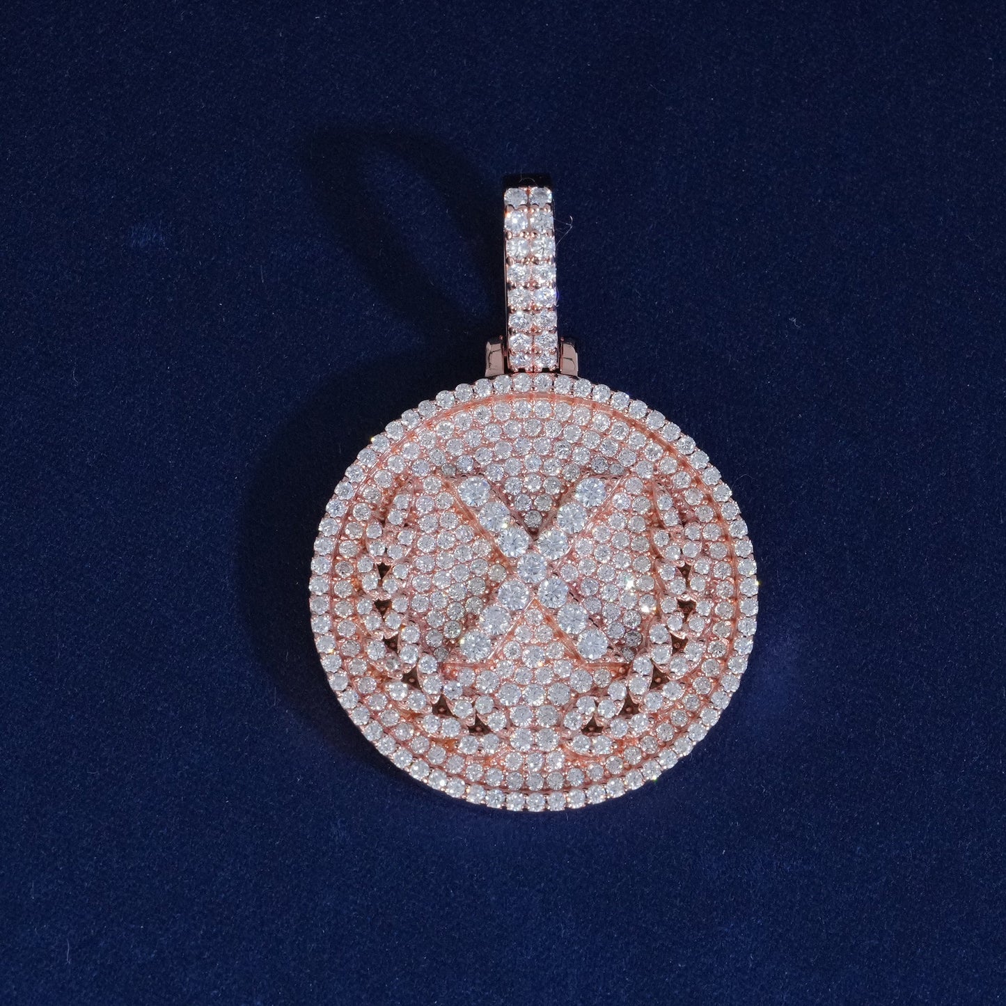 Moissanite X Circle Pendant
