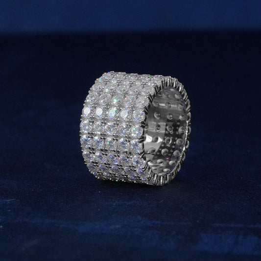 Moissanite Diamond 5-Row Ring
