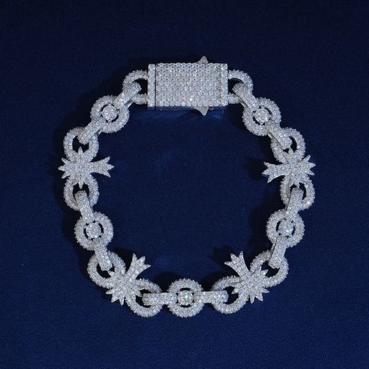 10MM Moissanite Palm Tree Cuban Link Bracelet