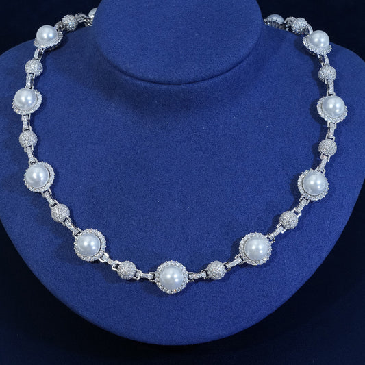 13mm Iced Pearl Box Link Chain