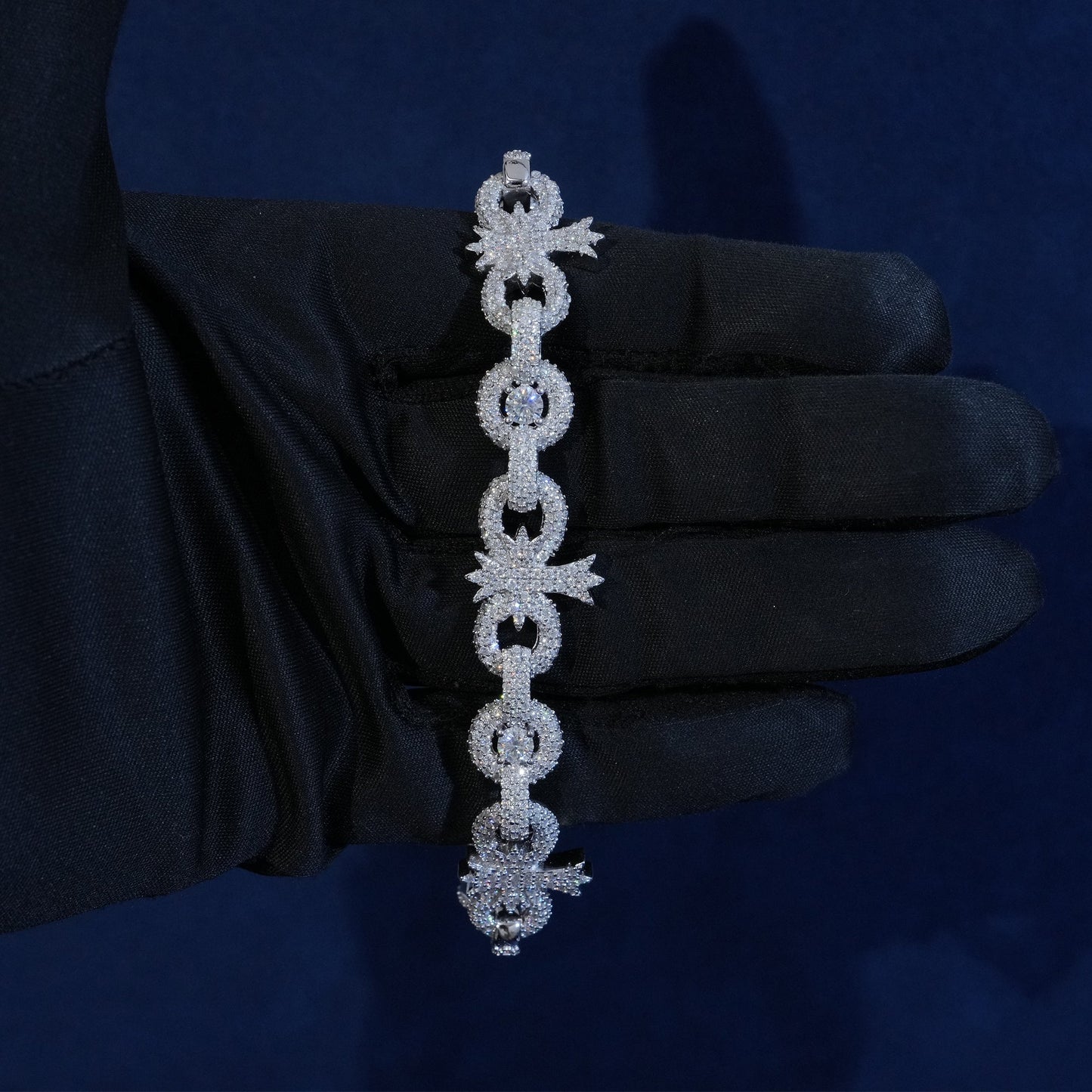 10MM Moissanite Palm Tree Cuban Link Bracelet
