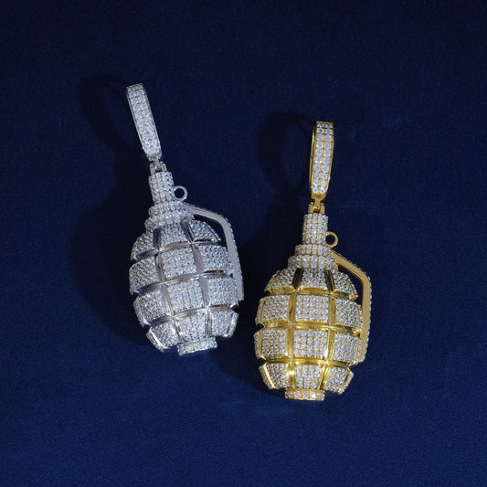 Moissanite Hand Grenade Pendant