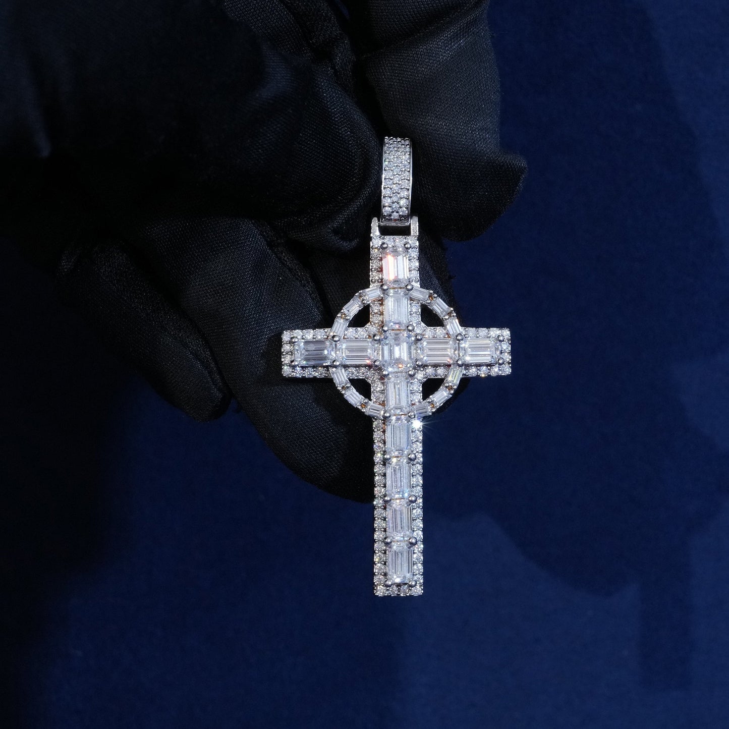 Diamond Baguette Cross Pendant