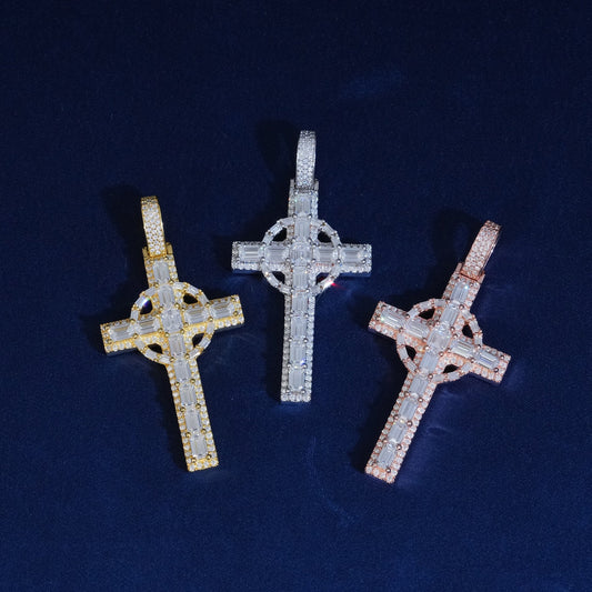 Diamond Baguette Cross Pendant