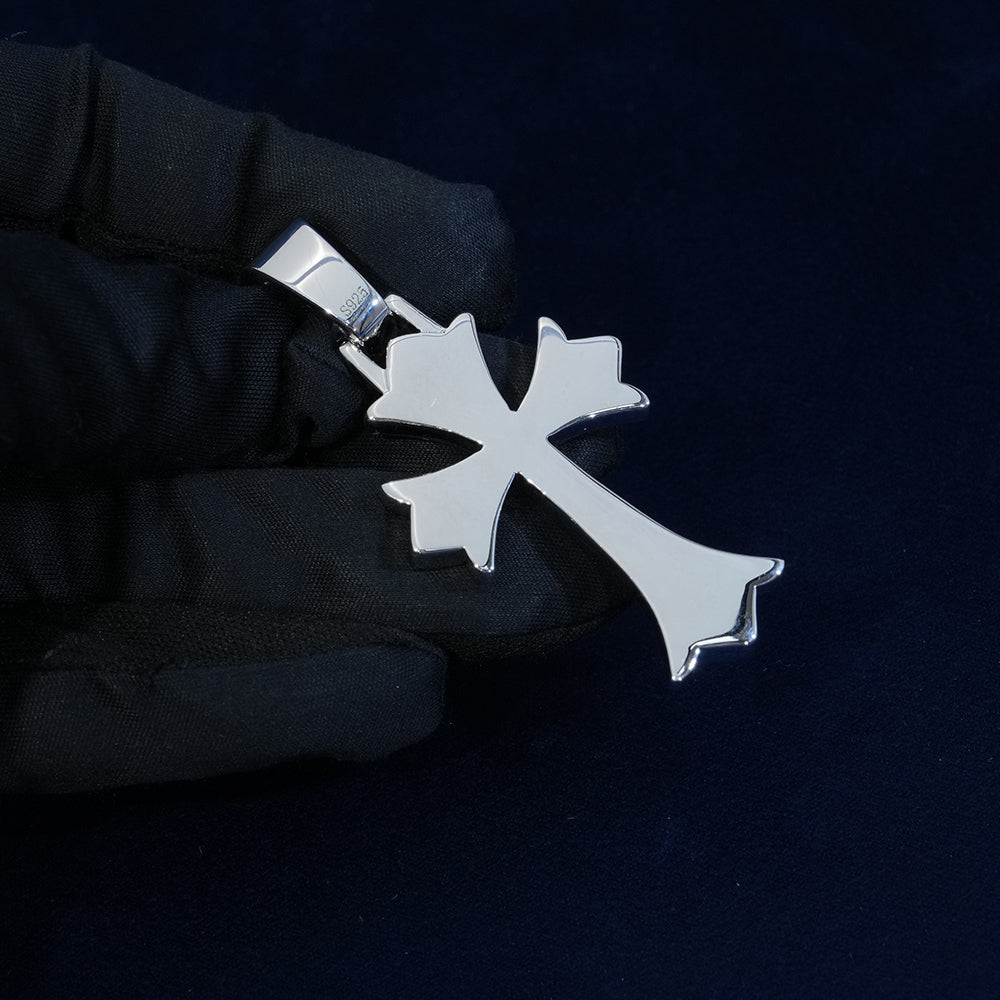 Moissanite Diamond Gothic Cross Pendant