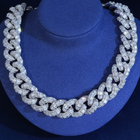 21mm Baguette Diamond Cuban Link Chain