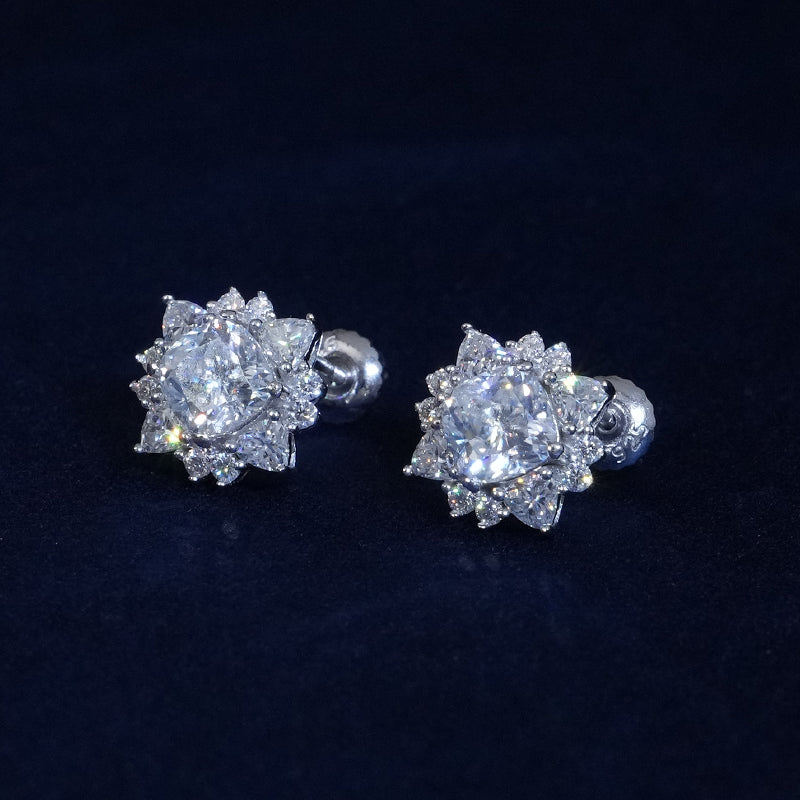 Moissanite Elegant Starburst Stud Earrings