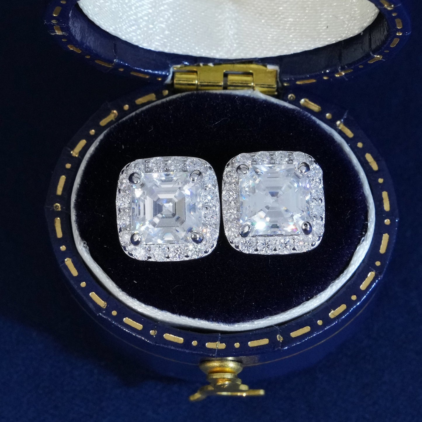 Moissanite Asscher Cut Earrings