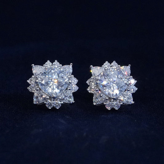 Moissanite Elegant Starburst Stud Earrings