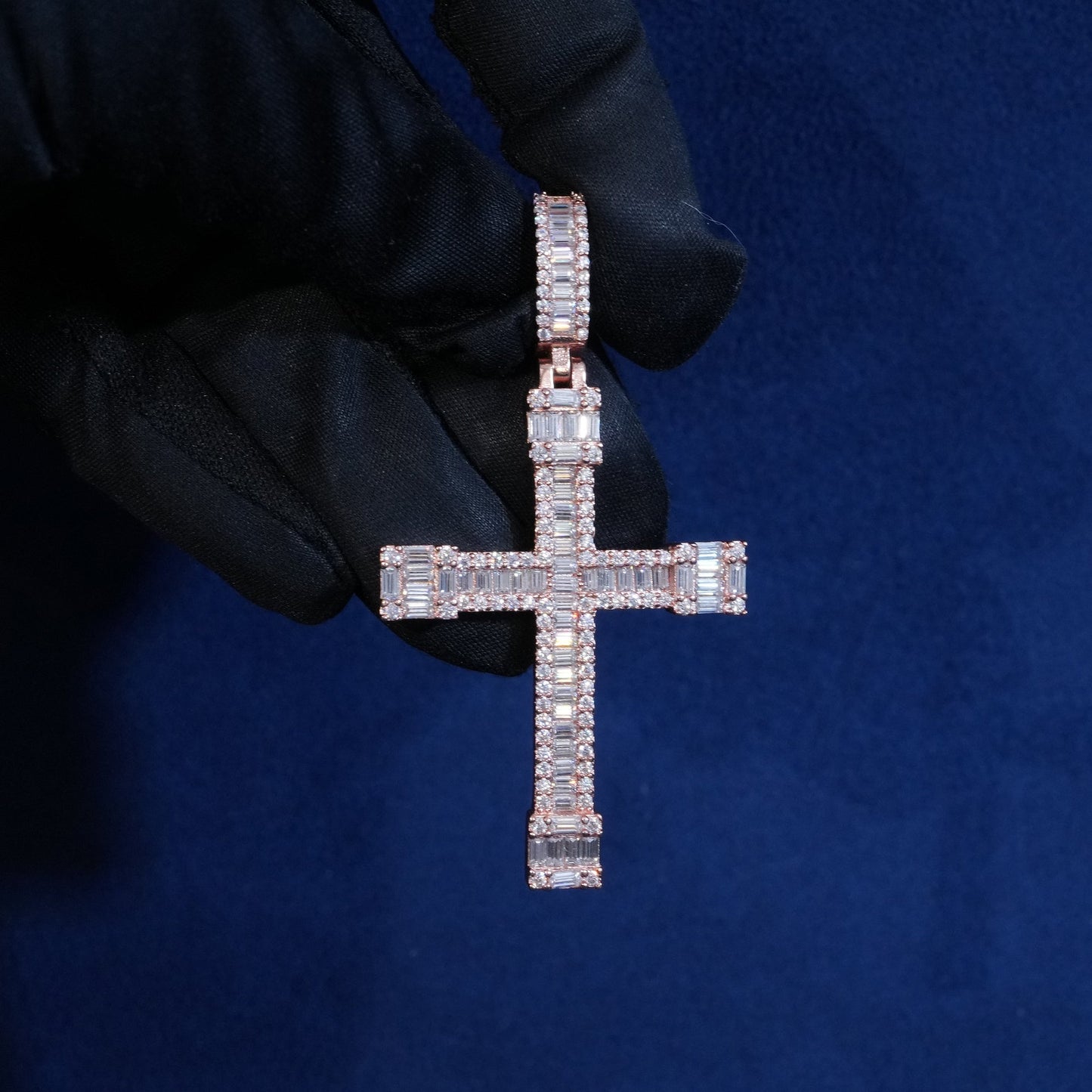 Diamond Baguette Cross Pendant‌