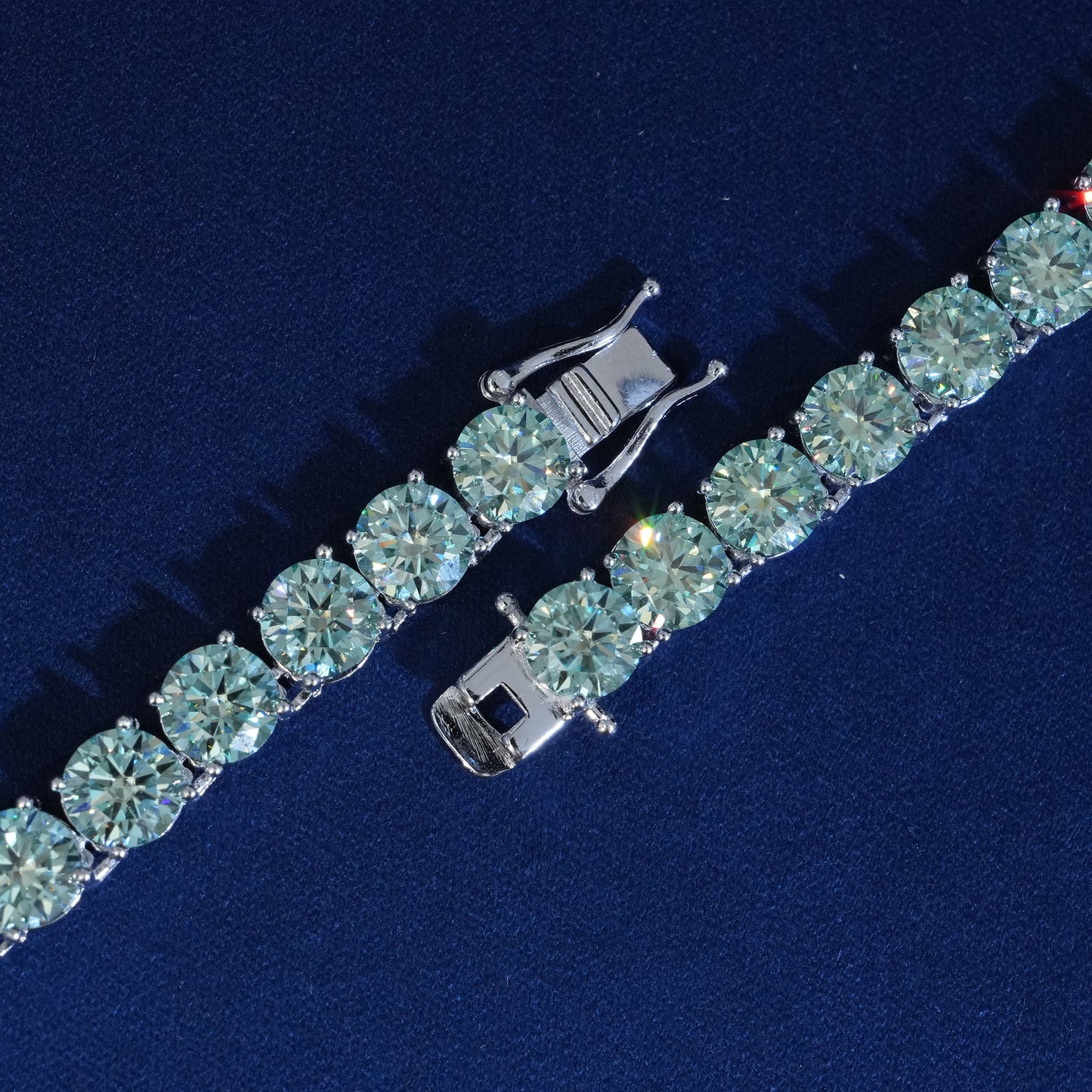 6.5MM Green Moissanite Tennis Chain