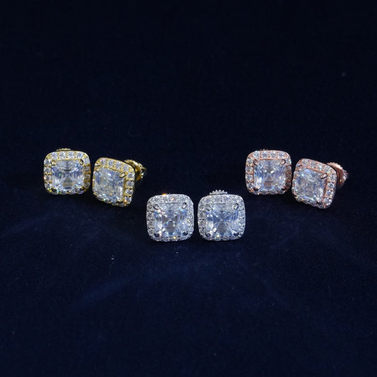 Moissanite Asscher Cut Earrings