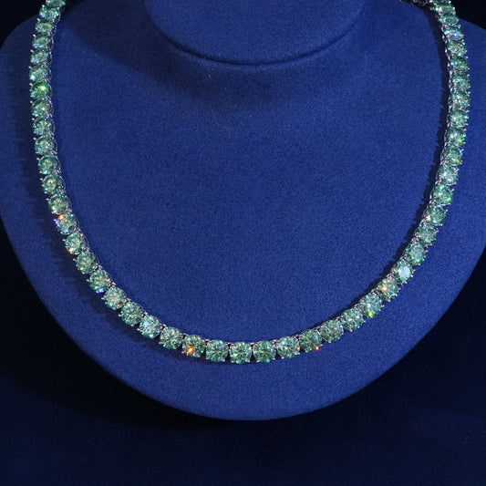 6.5MM Green Moissanite Tennis Chain