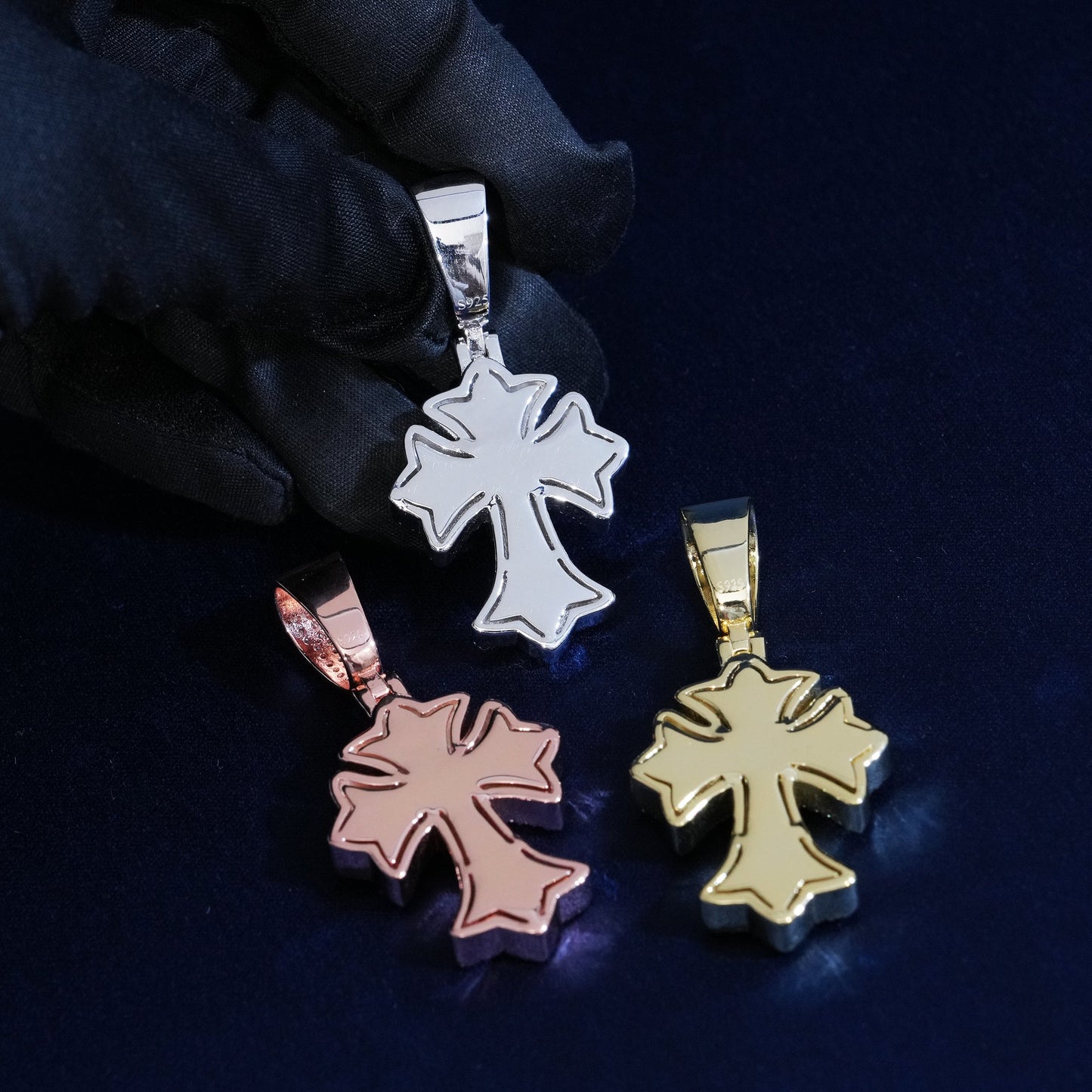 Diamond Gothic Cross Pendant