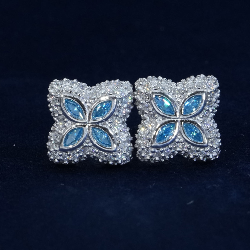 Moissanite Diamond Blossom Earrings