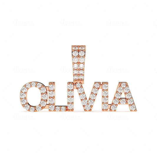 Custom Serif Font Letter Pendant