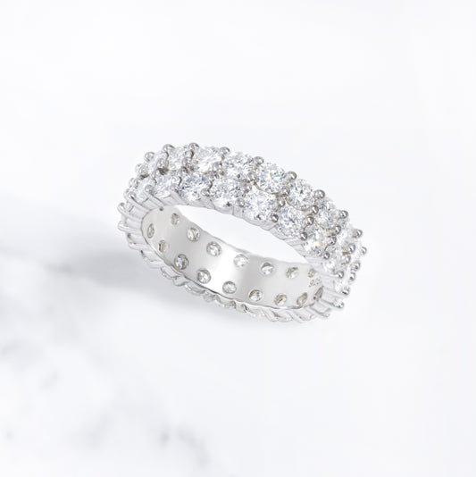 Women's 2-Row VVS Moissanite Ring