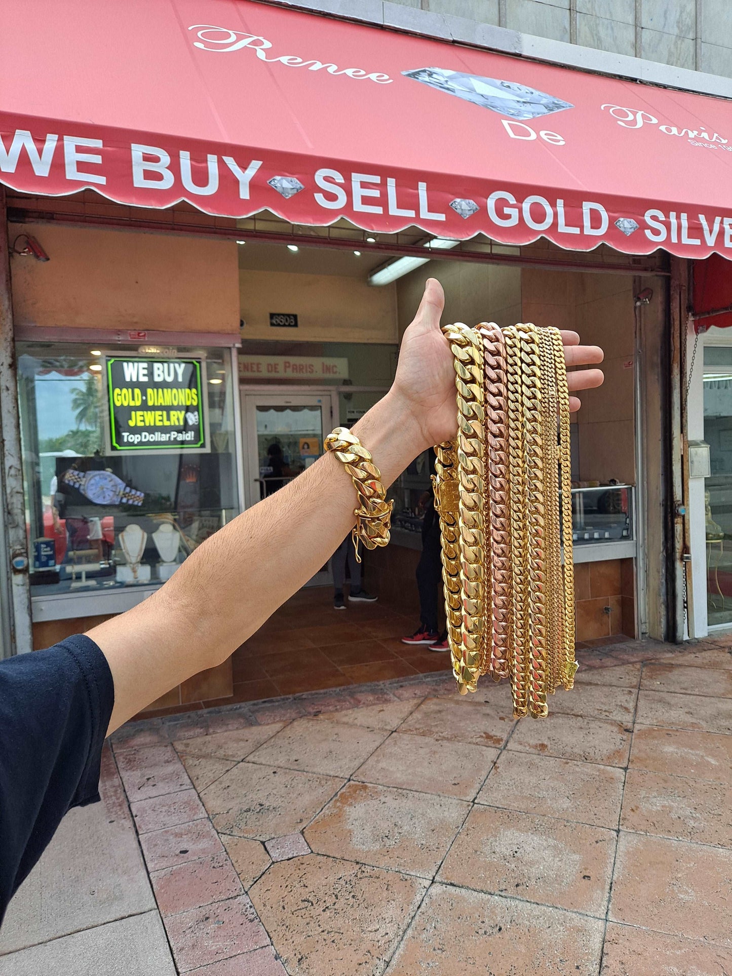 10K ANKLE BRACELET (TOBILLO) 10 INCH 9MM 52 GRAMS