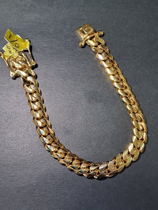 New 14k Miami Solid Cuban Link Bracelet, 10mm 68.9 grams 8.5 inches