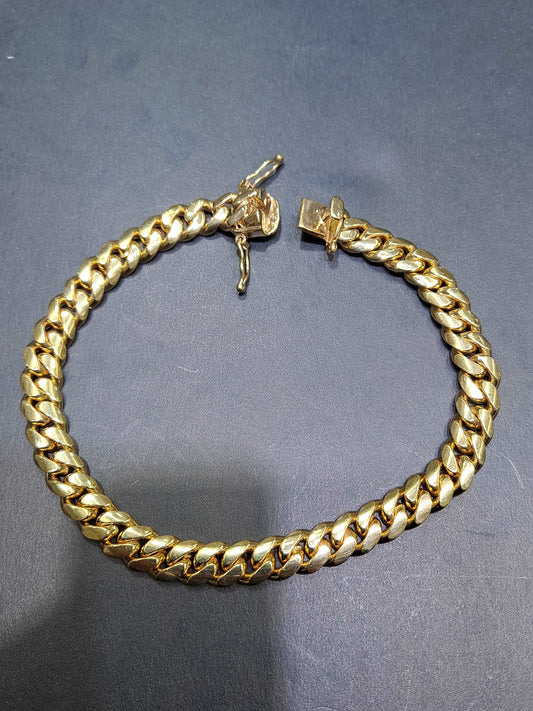 10K ANKLE BRACELET (TOBILLO) 10 INCH 9MM 52 GRAMS
