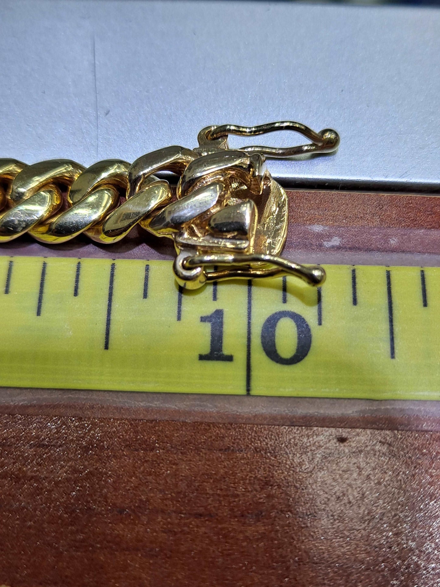 10K ANKLE BRACELET (TOBILLO) 10 INCH 9MM 52 GRAMS