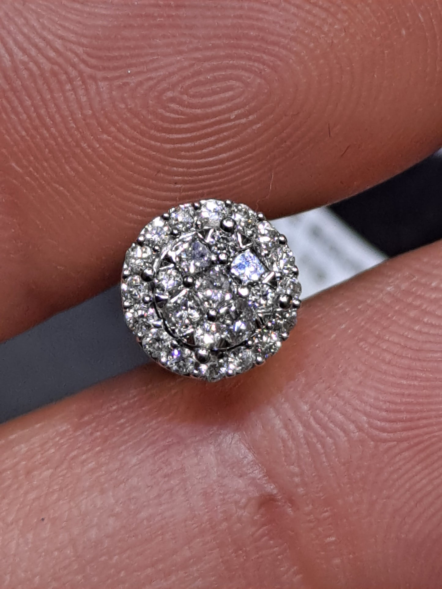 Diamond Cluster Stud Earrings .45 cts