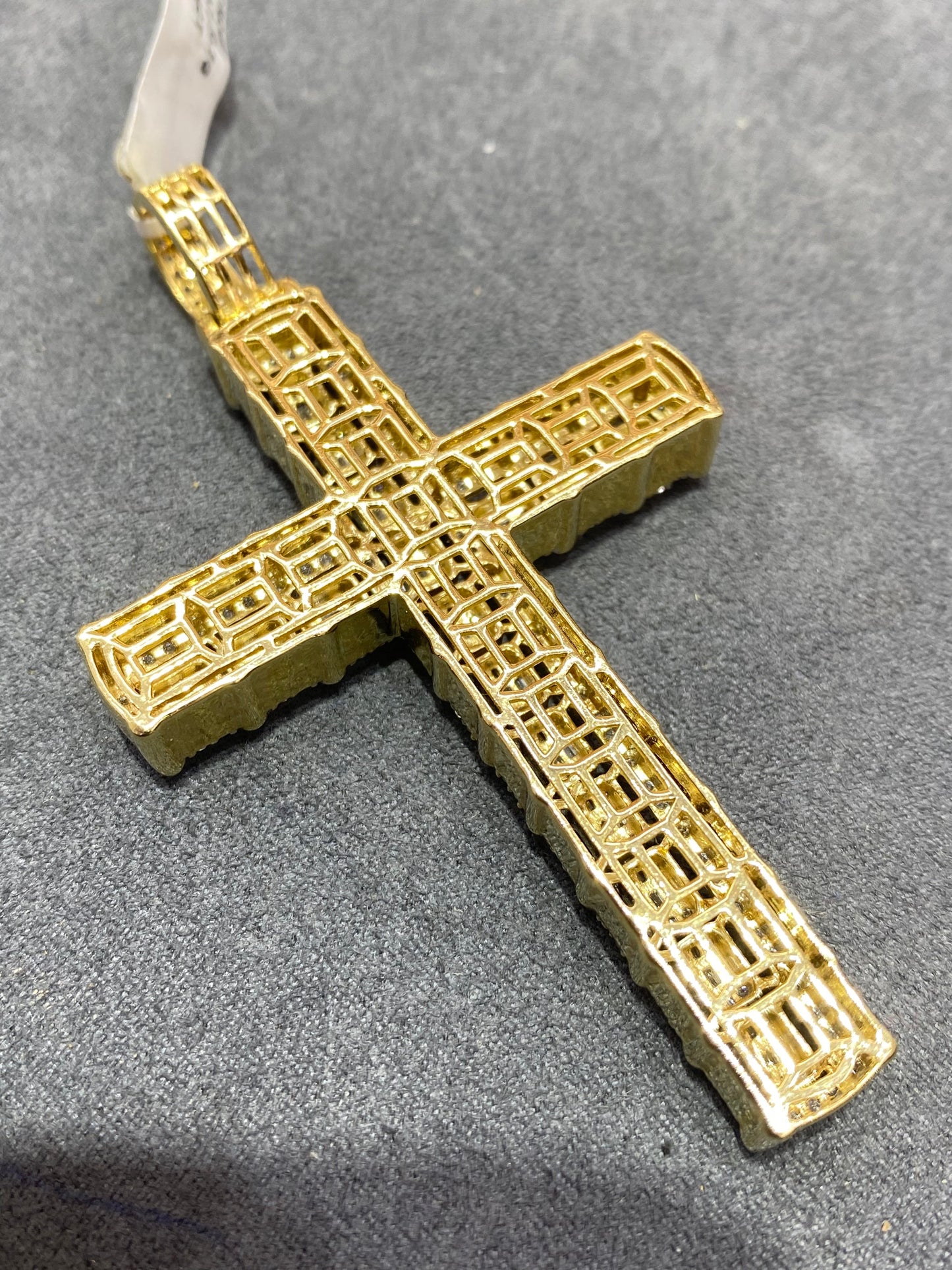 New 14k Large Vs1 Natural Diamonds 💎 Baguette Cross Pendant