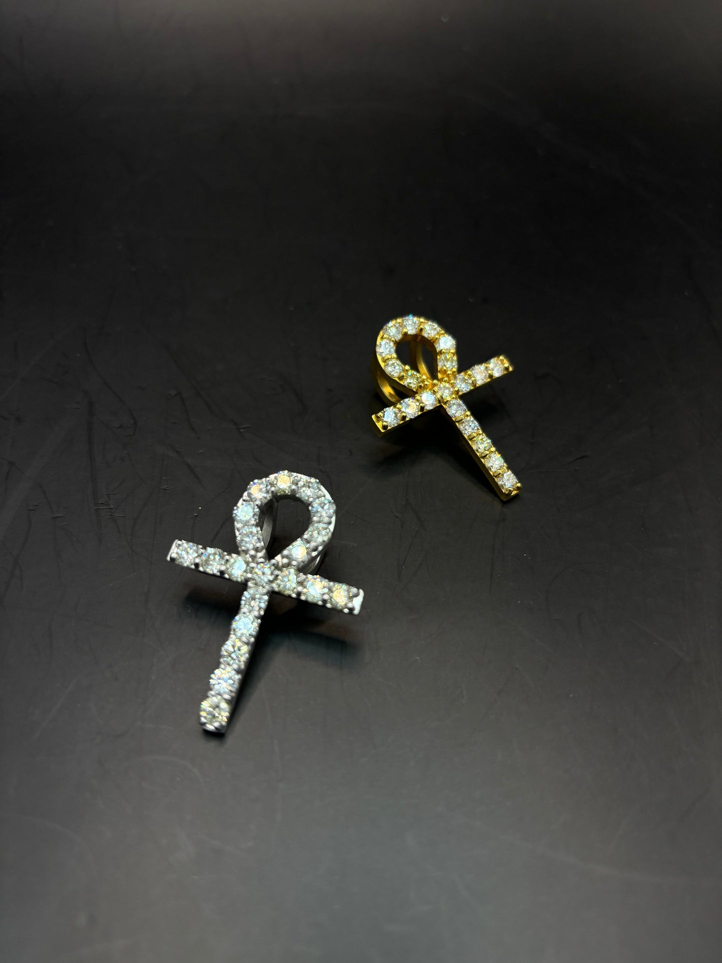 14k VVS-1 Iced Out Ankh Cross Pendant