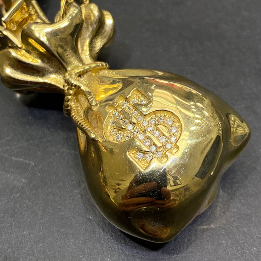New 14k Vs-1 Money Bags Custom Diamond Pendant