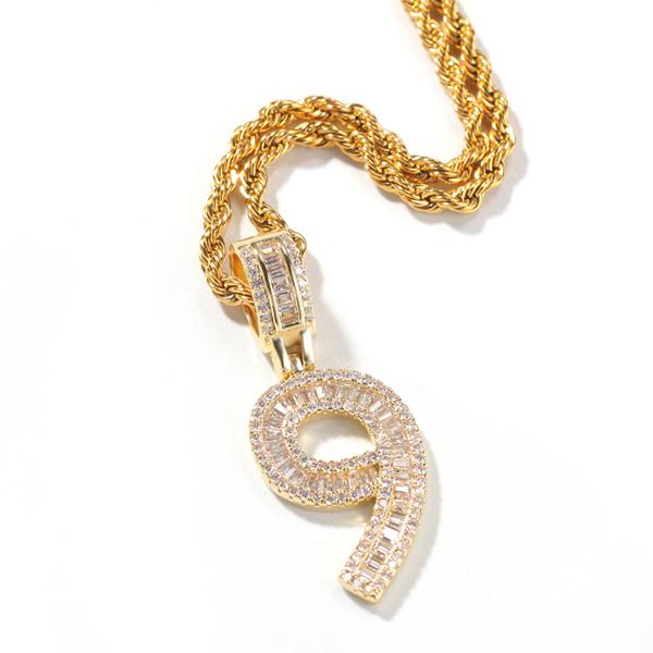Baguette Digital Symbol Pendant