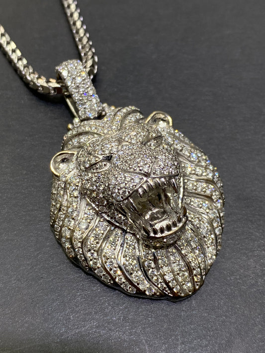 New 14k Vs1 natural diamonds 💎 🔥 4cts.t.w. "Bust Down" Lion custom pendant