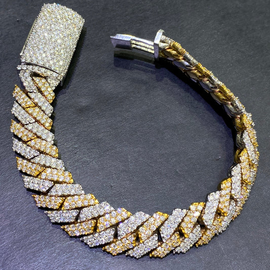 New SUPER ICED VVS1 ICED MIAMI BUST DOWN CUBAN LINK BRACELET | 15 cts