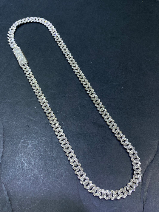 14k VS "Iced Bust Down Cuban Link" 10 cts t.w.💎 | 8MM | White Gold
