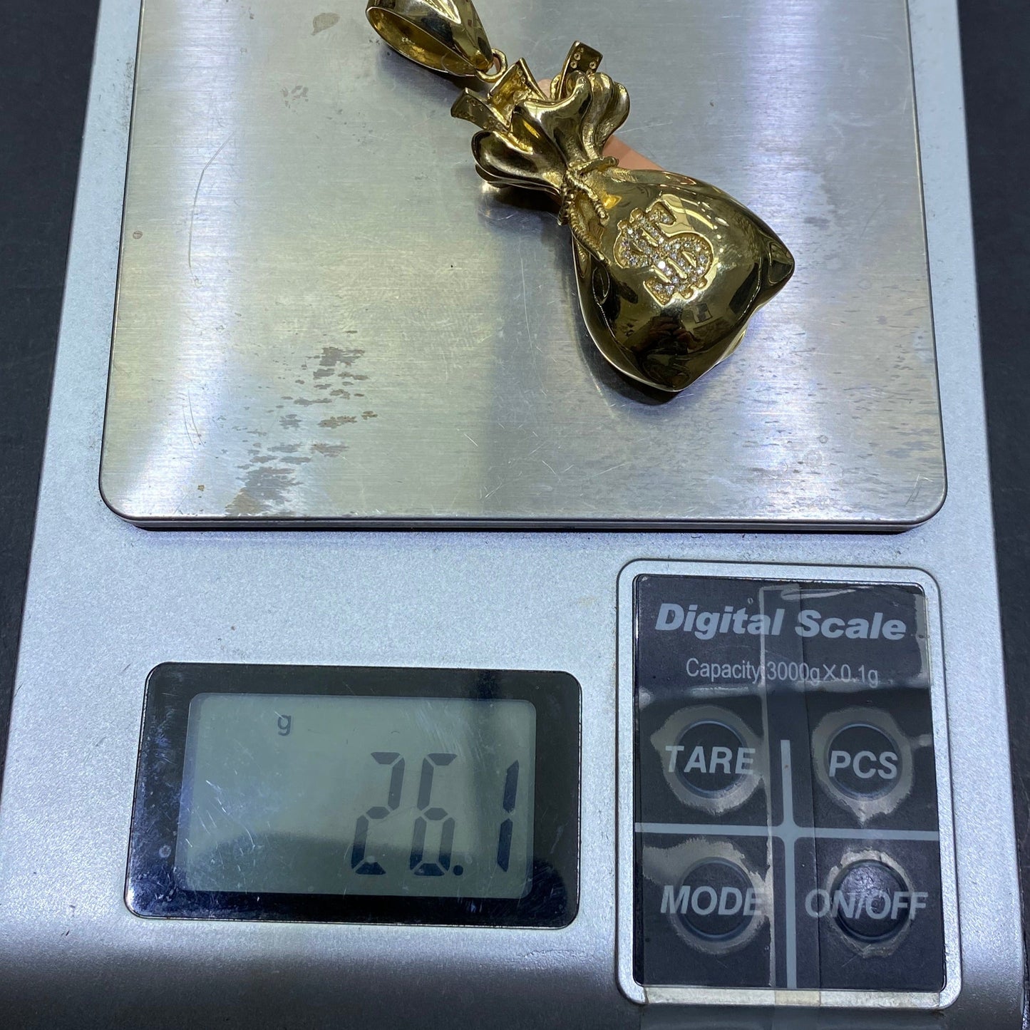 New 14k Vs-1 Money Bags Custom Diamond Pendant