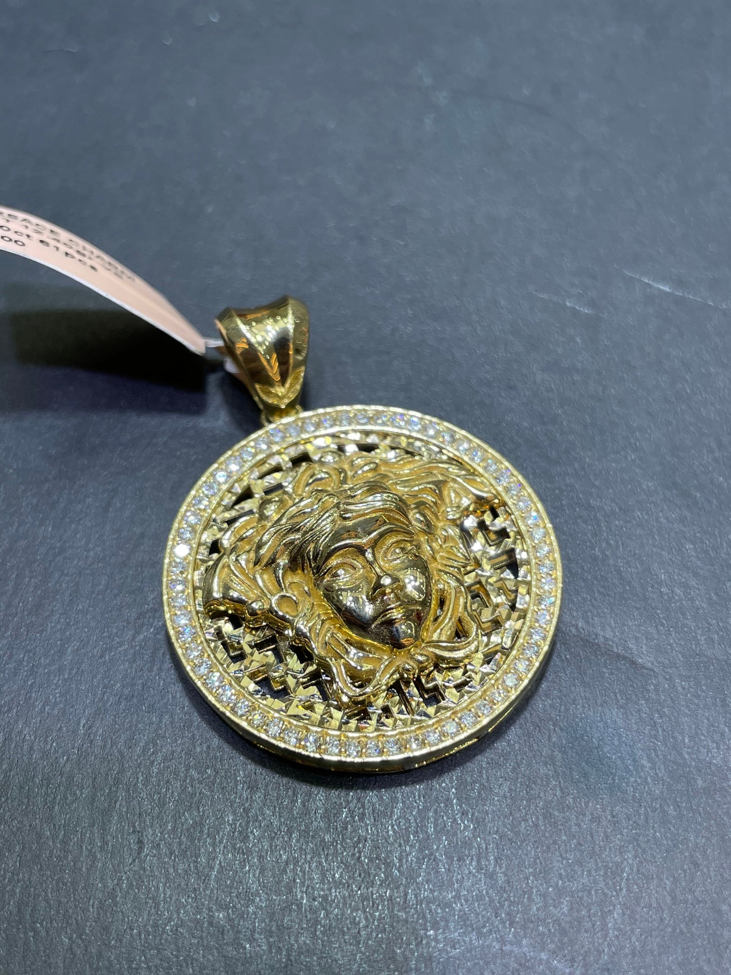 14k New ICED DIAMOND MEDUSA CHARM PENDANT