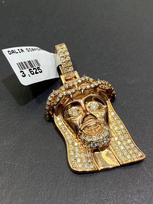 New 14k Vs1  “Iced Jesus piece “ 3 cts.t.w Natural Diamond 💎 Pendant