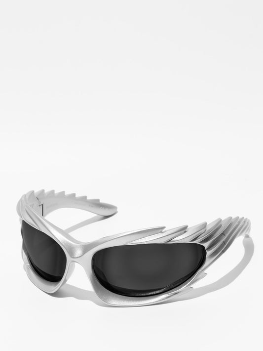 BALENCIAGA | SPIKE RECTANGLE SUNGLASSES | SILVER| BB0255S 003