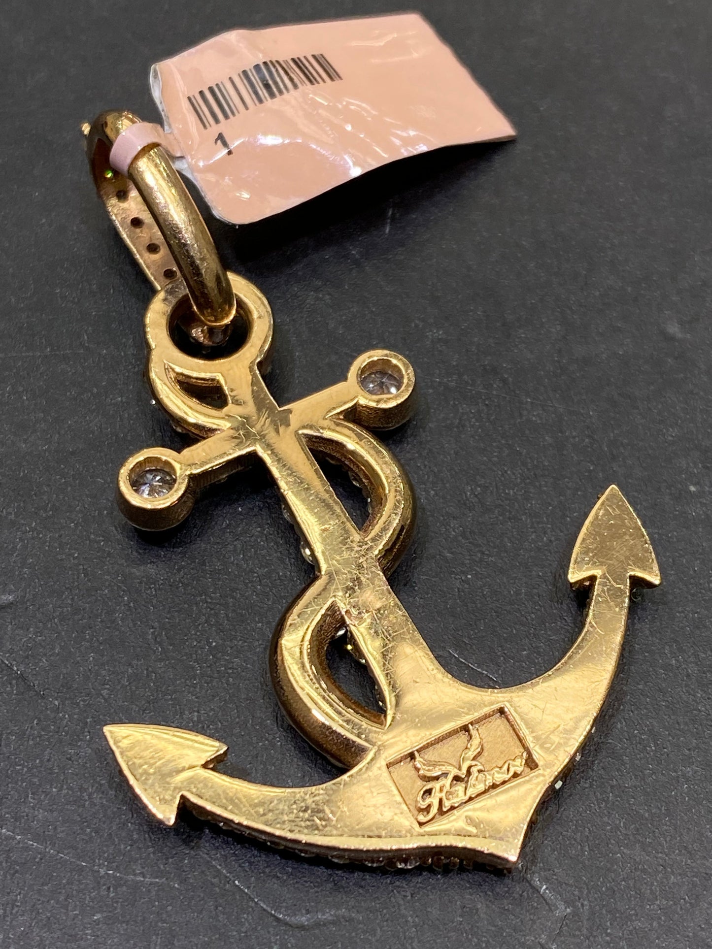 New 14k Anchor Pendant VS-1 natural diamonds 3 cts.t.w.