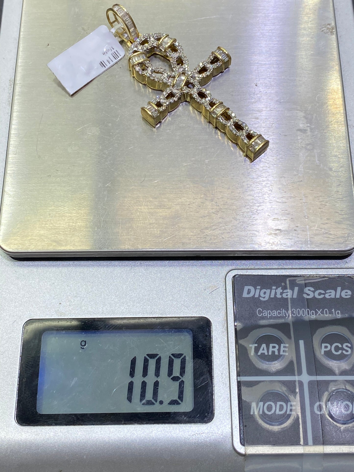 New 14k Egyptian Cross Pendant Vs1 Natural Diamonds 💎 1.3 cts.t.w.