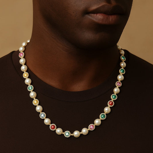 10MM Colorful Moissanite Pearl Necklace