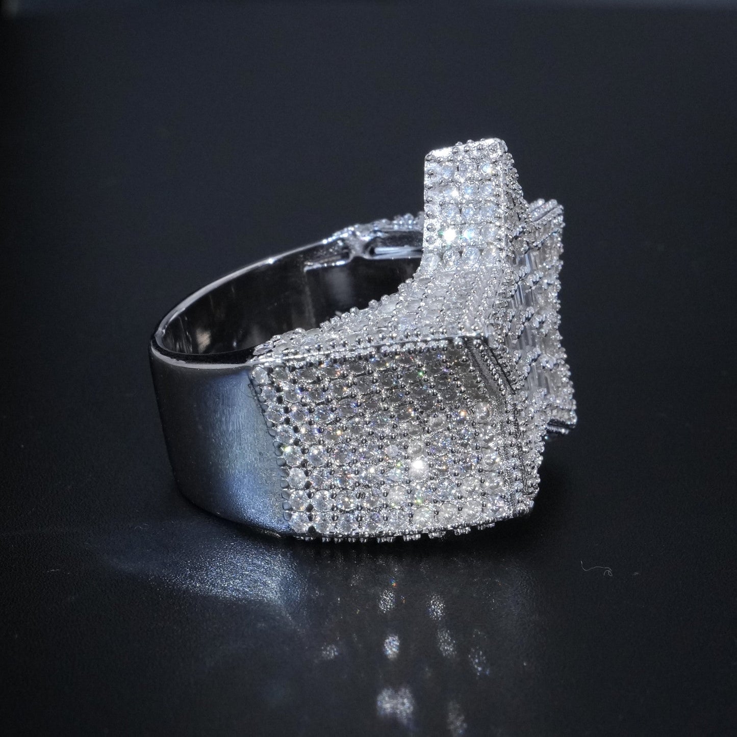 Moissanite Baguette Star Ring