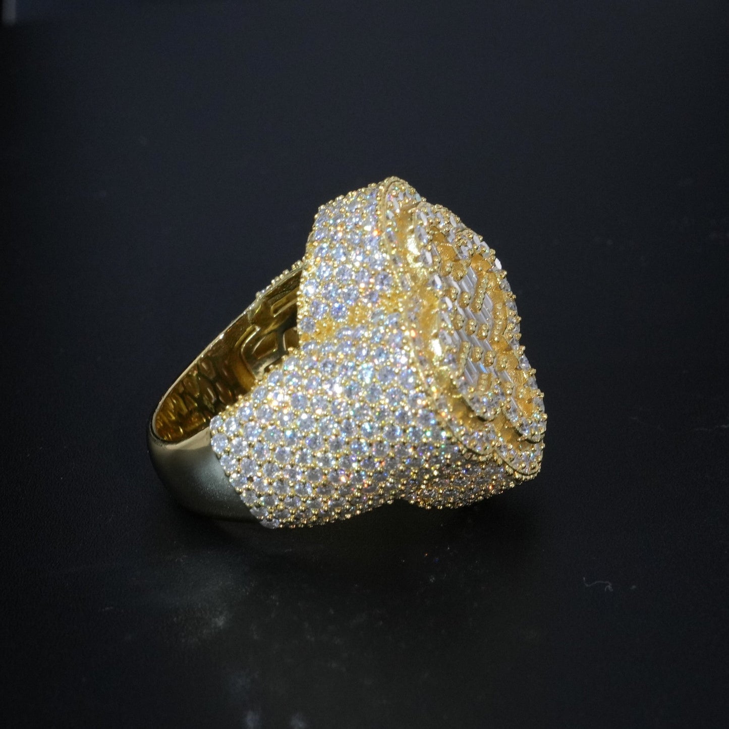 Moissanite Baguette Clover Ring